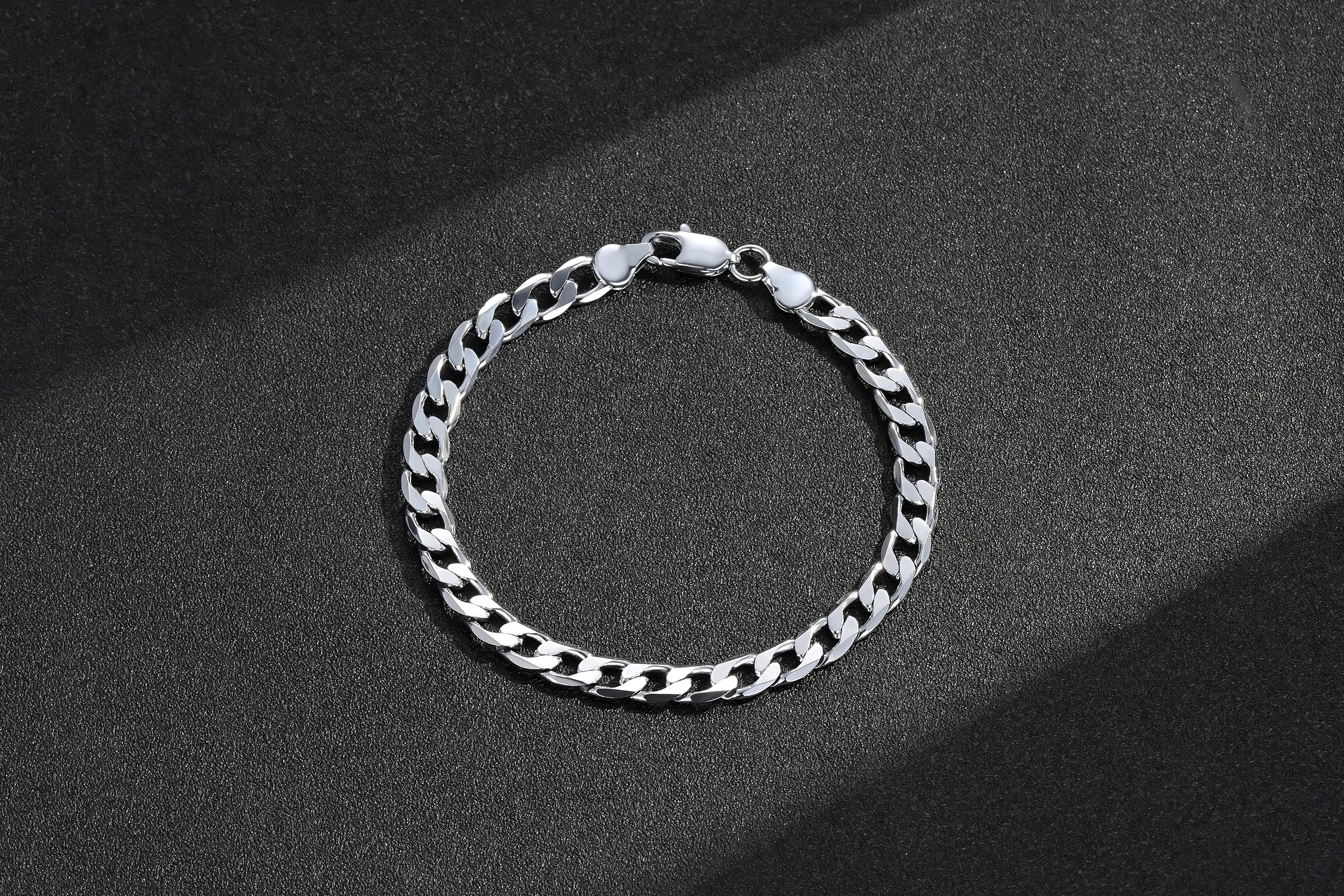 Silver Curb Bracelet 6mm