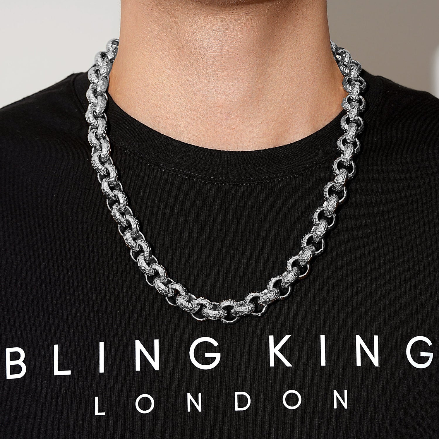 Silver Diamond-Cut Belcher Chain 8mm 30" - Image 2